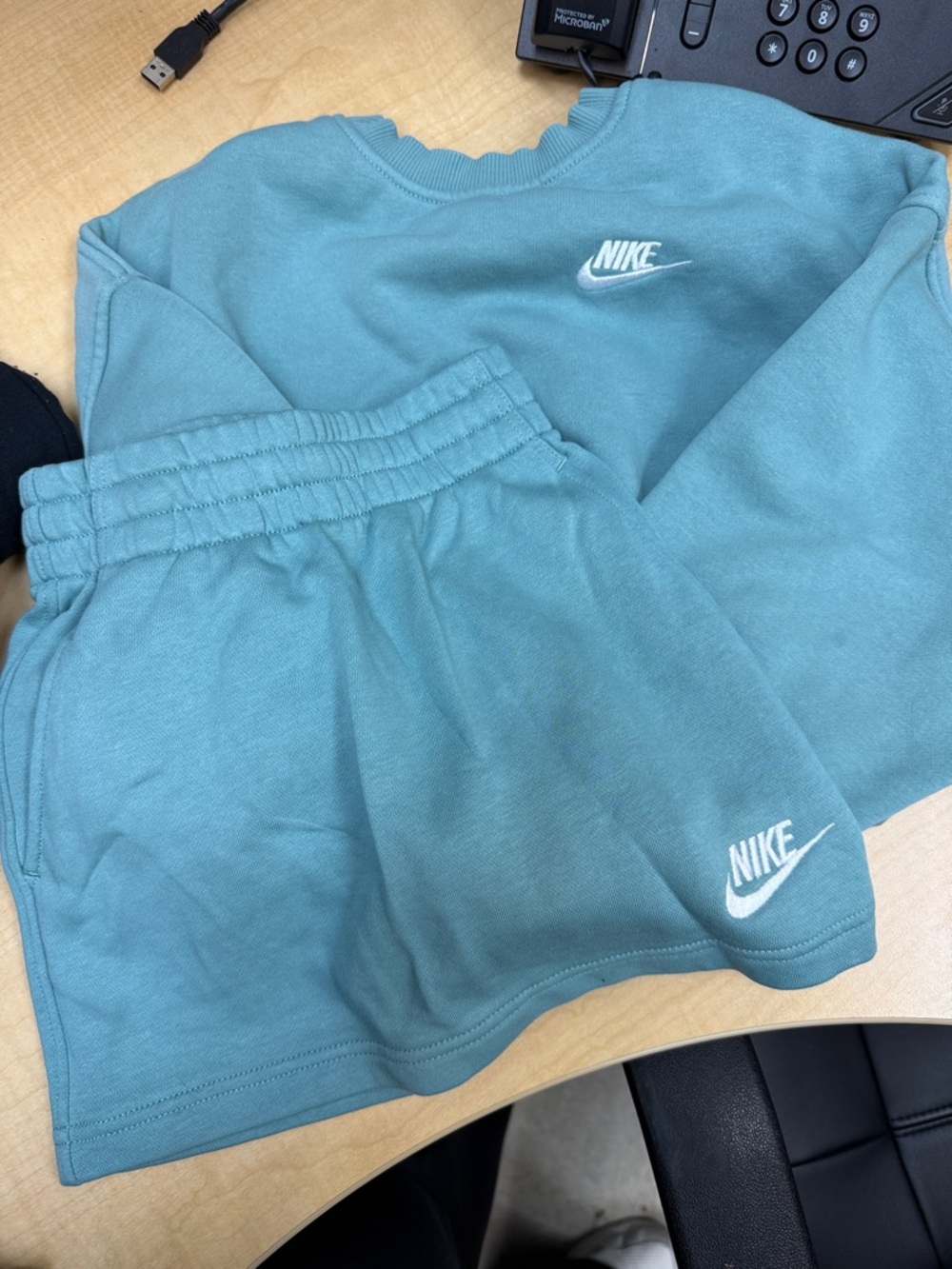 Nike Teal Green Kids' Skirt & Sweashirt with White Logo